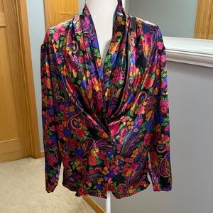 Rafaella Multicolor Floral Satin Jacket